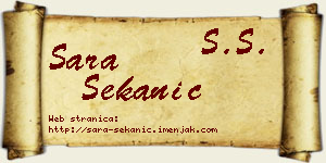 Sara Sekanić vizit kartica